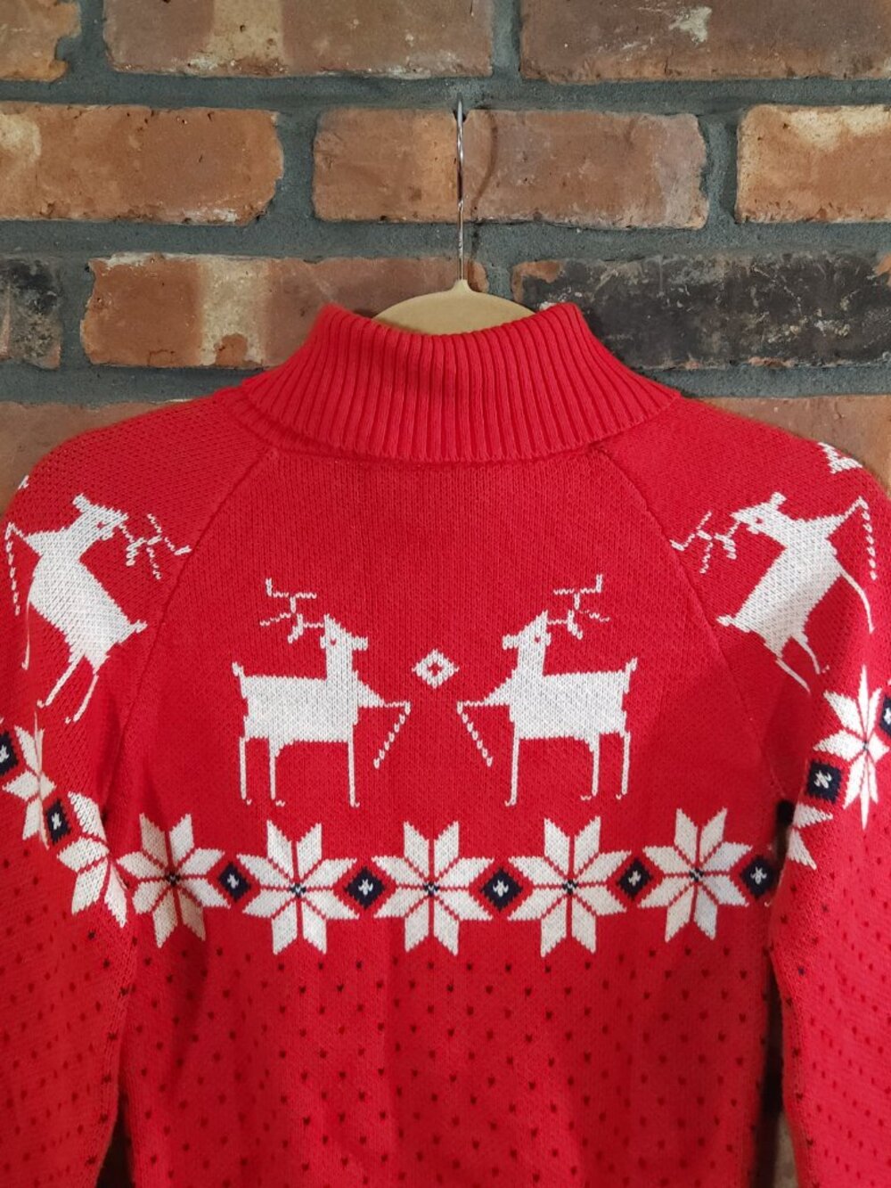 Janie and Jack Turtleneck Fair Isle Reindeer Sweater Christmas Holiday Girls' 10 - Picture 7 of 8